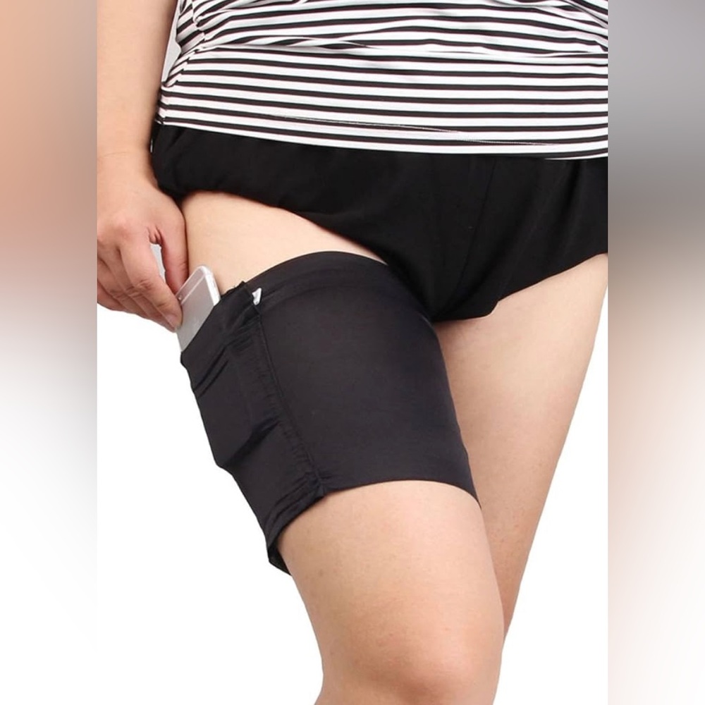 Ruftop Phone Thigh Sock-Black